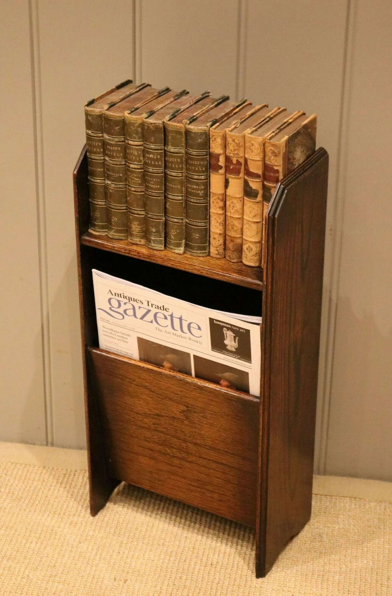 Unknown Oak Magazine Rack, 1930s, Vintage 6 Unknown Oak Magazine Rack, 1930s, Vintage - Image 6