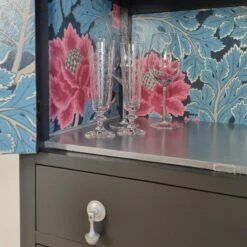 Unknown Off Black Painted Vintage Oak Tallboy Cabinet With Floral Decoupage 14 Unknown Off Black Painted Vintage Oak Tallboy Cabinet With Floral Decoupage -Storage Furniture Sales 2024 off black vintage oak tallboy with floral decoupage 0 4