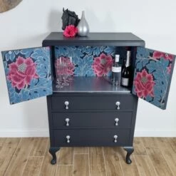 Unknown Off Black Painted Vintage Oak Tallboy Cabinet With Floral Decoupage 15 Unknown Off Black Painted Vintage Oak Tallboy Cabinet With Floral Decoupage -Storage Furniture Sales 2024 off black vintage oak tallboy with floral decoupage 0 5