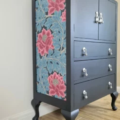 Unknown Off Black Painted Vintage Oak Tallboy Cabinet With Floral Decoupage 17 Unknown Off Black Painted Vintage Oak Tallboy Cabinet With Floral Decoupage -Storage Furniture Sales 2024 off black vintage oak tallboy with floral decoupage 0 7 scaled
