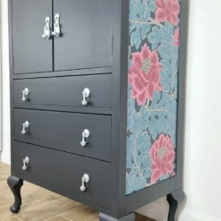 Unknown Off Black Painted Vintage Oak Tallboy Cabinet With Floral Decoupage 19 Unknown Off Black Painted Vintage Oak Tallboy Cabinet With Floral Decoupage -Storage Furniture Sales 2024 off black vintage oak tallboy with floral decoupage 0 9 scaled