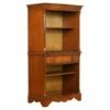 Open Bookcase Cabinet With Shelves Serving Tray And Drawer