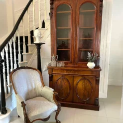 Unknown Outstanding Quality Antique Victorian Figured Mahogany Glazed Cupboard Bookcase -Storage Furniture Sales 2024 outstanding quality antique victorian figured mahogany glazed cupboard bookcase sku26455195 0 1