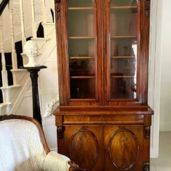 Unknown Outstanding Quality Antique Victorian Figured Mahogany Glazed Cupboard Bookcase -Storage Furniture Sales 2024 outstanding quality antique victorian figured mahogany glazed cupboard bookcase sku26455195 0 2