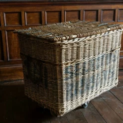 Oversized Industrial Wicker Mill Cart 'Arthur Craven Manchester' -Storage Furniture Sales 2024 oversized industrial wicker mill cart arthur craven manchester 0 1