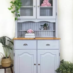 Painted Welsh Dresser Solid Pine Dark Light Grey Sage Green Cream Glazed Cabinet -Storage Furniture Sales 2024 painted welsh dresser solid pine dark light grey sage green cream glazed cabinet sku74401367 0 9