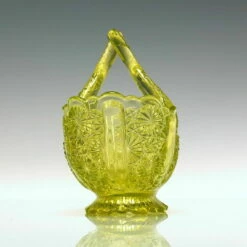 Unknown Pair Antique Davidson Vaseline Lady Chippendale Glass Baskets C1885 -Storage Furniture Sales 2024 pair antique davidson vaseline lady chippendale glass baskets c1885 sku63927344 0 2
