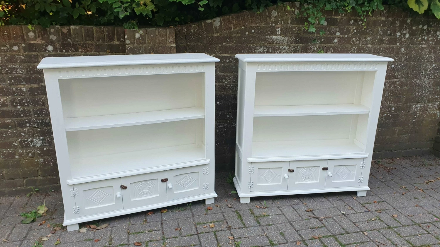 Unknown Pair Of Versatile Vintage Painted Bookcase Shelves Cupboard Storage Unit Farrow And Ball Wimborne White 1 Unknown Pair Of Versatile Vintage Painted Bookcase Shelves Cupboard Storage Unit Farrow And Ball Wimborne White