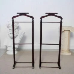 Unknown Pair Valet Stands Mahogany 2 Clothes Stand