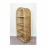 Peacock Style Bamboo Shelving Unit, Vintage Tiki Boho Rattan Shelves Bookcase, Mid Century Modern