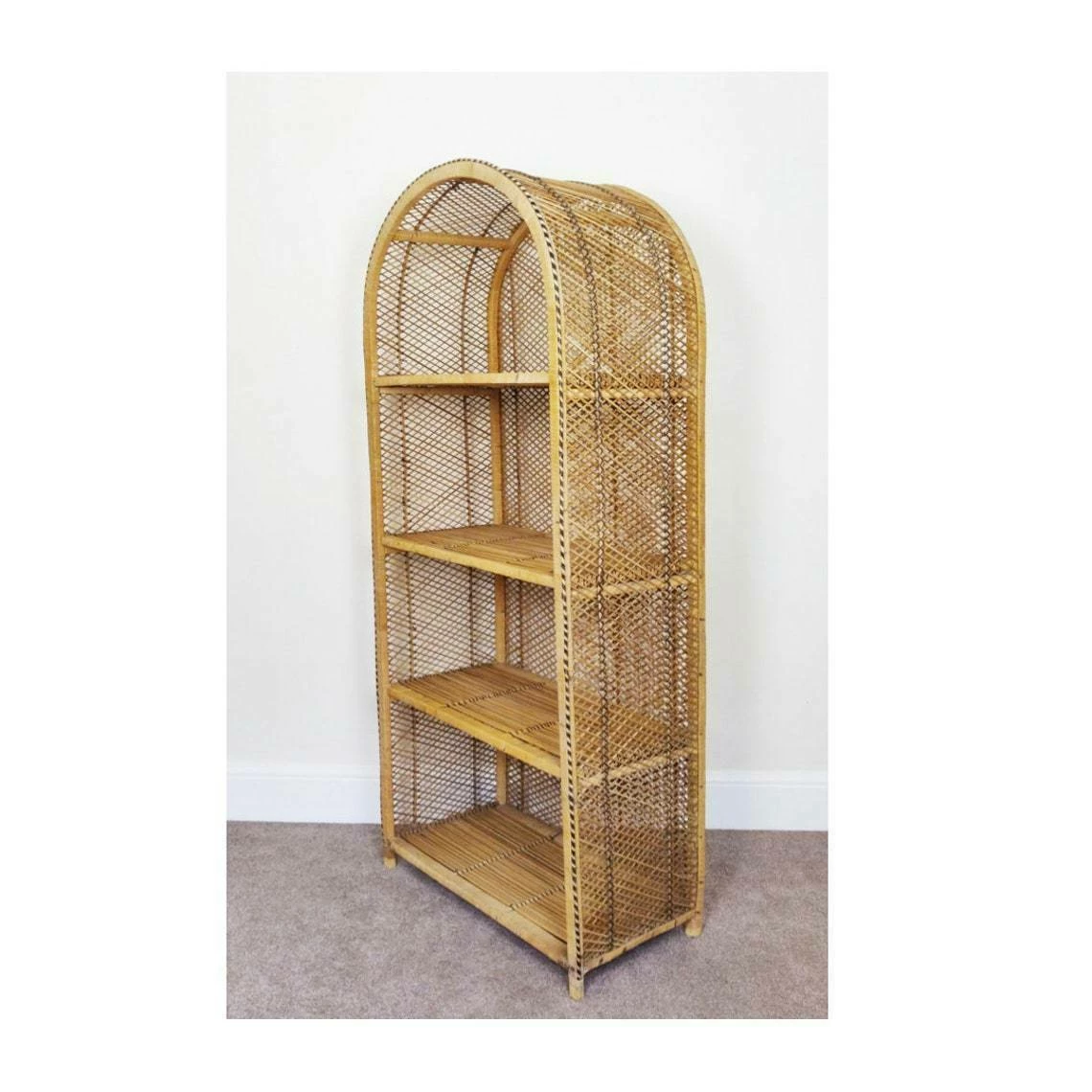 Peacock Style Bamboo Shelving Unit, Vintage Tiki Boho Rattan Shelves Bookcase, Mid Century Modern 1 Peacock Style Bamboo Shelving Unit, Vintage Tiki Boho Rattan Shelves Bookcase, Mid Century Modern