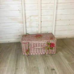 Picnic Storage Basket – Pink Decoupage – Fabric Ties – Vintage – Wicker Bedroom Storage -Storage Furniture Sales 2024 picnic storage basket pink decoupage fabric ties vintage wicker bedroom storage sku31168738 0 2