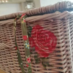 Picnic Storage Basket – Pink Decoupage – Fabric Ties – Vintage – Wicker Bedroom Storage -Storage Furniture Sales 2024 picnic storage basket pink decoupage fabric ties vintage wicker bedroom storage sku31168738 0 5