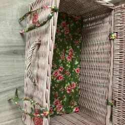 Picnic Storage Basket – Pink Decoupage – Fabric Ties – Vintage – Wicker Bedroom Storage -Storage Furniture Sales 2024 picnic storage basket pink decoupage fabric ties vintage wicker bedroom storage sku31168738 0 6