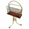 ​​Quality Antique Victorian Brass And Mahogany Revolving Magazine Stand