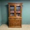 Unknown Quality Victorian Walnut Antique Glazed Bookcase On Cupboard