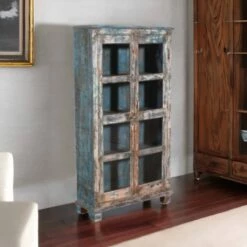 Unknown Rare Antique Indian Burma Teak Wood Almirah Display Cupboard | Vintage Handcrafted Showcase | Rustic Storage Cabinet -Storage Furniture Sales 2024 rare antique indian burma teak wood almirah display cupboard vintage handcrafted showcase rustic storage cabinet sku57263771 0 2