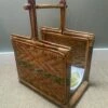Rare Early 20th Century Rattan/Cane/Wicker Newspaper Rack/Wood Storage
