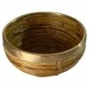Unknown Rattan And Brass Italian Large Basket Bowl Centerpiece, 1970s