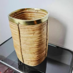 Unknown Rattan And Brass Umbrella Stand, Italy, 1970 11 Unknown Rattan And Brass Umbrella Stand, Italy, 1970 -Storage Furniture Sales 2024 rattan and brass umbrella stand italy 1970 sku72135860 0 2