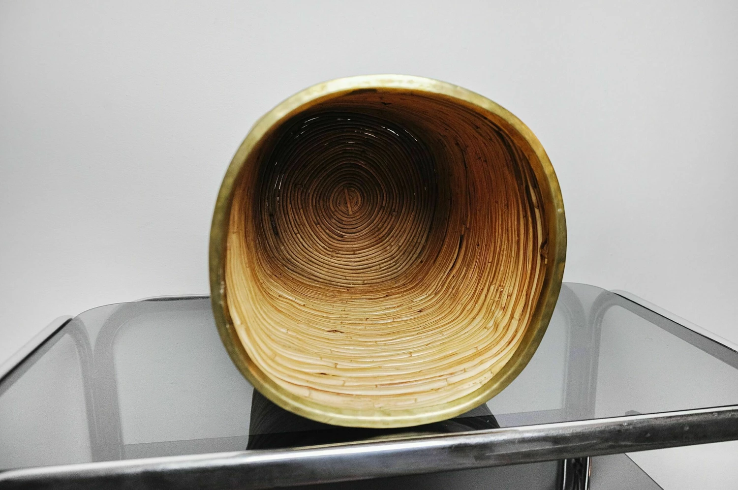 Unknown Rattan And Brass Umbrella Stand, Italy, 1970 6 Unknown Rattan And Brass Umbrella Stand, Italy, 1970 - Image 6