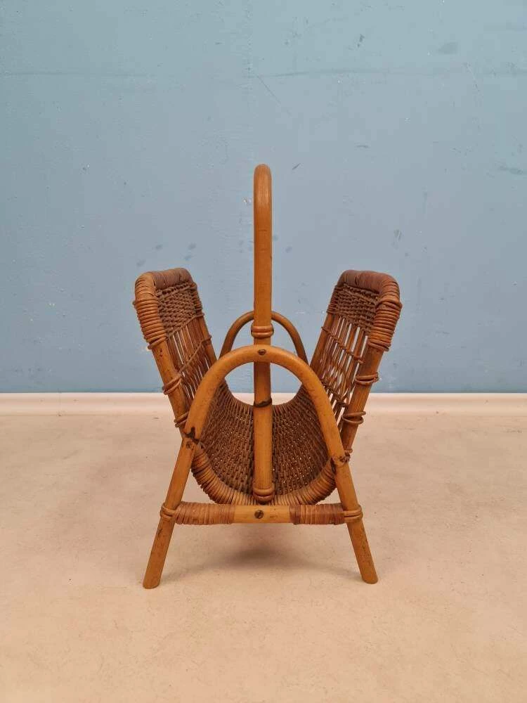 Unknown Rattan Vintage Magazine Rack, 1960s 5 Unknown Rattan Vintage Magazine Rack, 1960s - Image 5