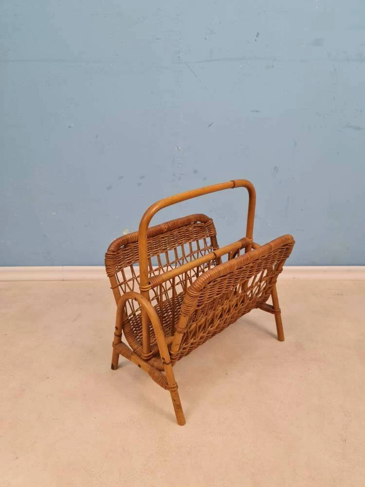 Unknown Rattan Vintage Magazine Rack, 1960s 7 Unknown Rattan Vintage Magazine Rack, 1960s - Image 7