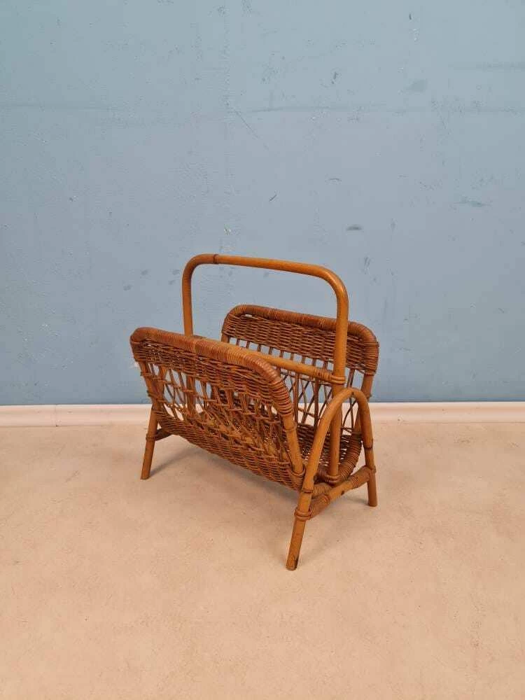 Unknown Rattan Vintage Magazine Rack, 1960s 9 Unknown Rattan Vintage Magazine Rack, 1960s - Image 9