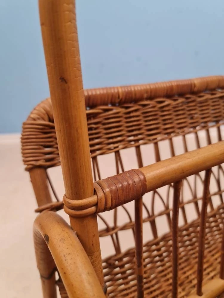 Unknown Rattan Vintage Magazine Rack, 1960s 10 Unknown Rattan Vintage Magazine Rack, 1960s - Image 10