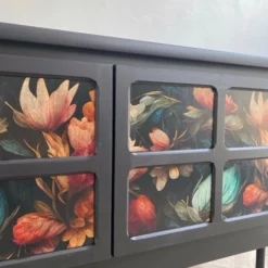 Refurbished Nathan Sideboard Black With Floral Design -Storage Furniture Sales 2024 refurbished nathan sideboard black with floral design sku70581822 0 3