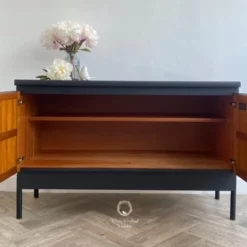 Refurbished Nathan Sideboard Black With Floral Design -Storage Furniture Sales 2024 refurbished nathan sideboard black with floral design sku70581822 0 8