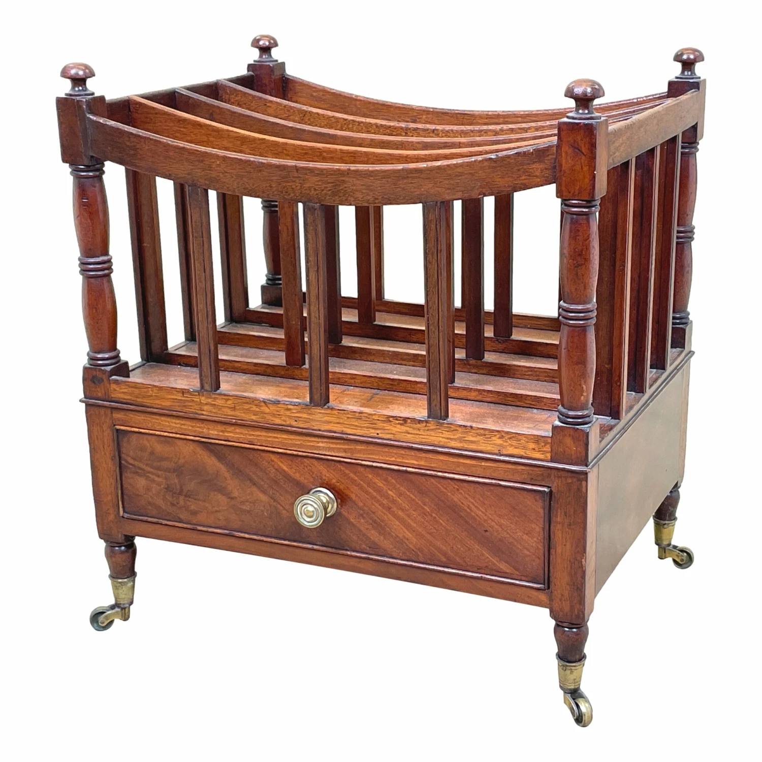 Regency Mahogany Boat Shaped Canterbury (England, Circa 1820) 1 Regency Mahogany Boat Shaped Canterbury (England, Circa 1820)