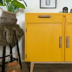 Retro Mcm Sideboard Cupboard Painted Mustard Yellow -Storage Furniture Sales 2024 retro mcm sideboard cupboard painted mustard yellow sku47169284 0 1