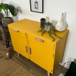 Retro Mcm Sideboard Cupboard Painted Mustard Yellow -Storage Furniture Sales 2024 retro mcm sideboard cupboard painted mustard yellow sku47169284 0 5