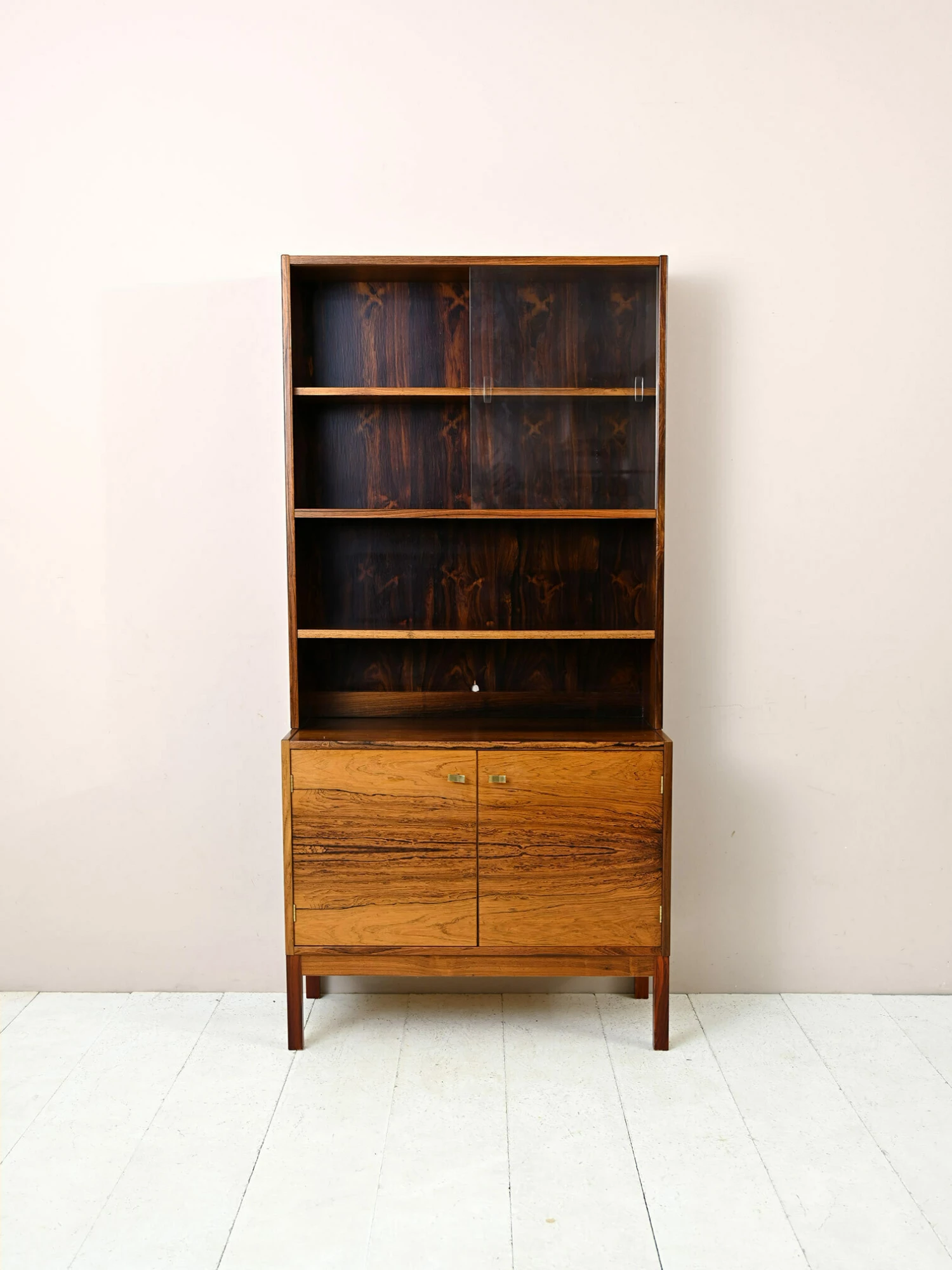 Unknown Rosewood Cabinet With Glass Cabinet 2 Unknown Rosewood Cabinet With Glass Cabinet - Image 2