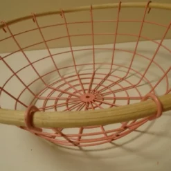 Unknown Rustic Vintage French Pink Wire And Bamboo Fruit Basket / Bathroom Basket / Funky Vintage Bowl -Storage Furniture Sales 2024 rustic vintage french pink wire and bamboo fruit basket bathroom basket funky vintage bowl sku29100403 0 2 scaled
