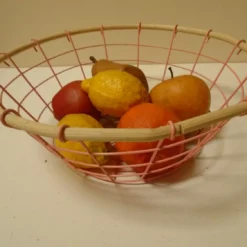 Unknown Rustic Vintage French Pink Wire And Bamboo Fruit Basket / Bathroom Basket / Funky Vintage Bowl -Storage Furniture Sales 2024 rustic vintage french pink wire and bamboo fruit basket bathroom basket funky vintage bowl sku29100403 0 5 scaled