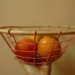 Unknown Rustic Vintage French Pink Wire And Bamboo Fruit Basket / Bathroom Basket / Funky Vintage Bowl -Storage Furniture Sales 2024 rustic vintage french pink wire and bamboo fruit basket bathroom basket funky vintage bowl sku29100403 0 7 scaled