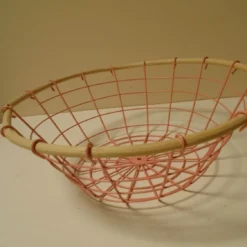 Unknown Rustic Vintage French Pink Wire And Bamboo Fruit Basket / Bathroom Basket / Funky Vintage Bowl -Storage Furniture Sales 2024 rustic vintage french pink wire and bamboo fruit basket bathroom basket funky vintage bowl sku29100403 0 9 scaled
