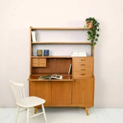 Scandinavian Bookcase With Folding Desk Original Teak Furniture From The 60s. -Storage Furniture Sales 2024 scandinavian bookcase with folding desk original teak furniture from the 60s sku61897213 0 1