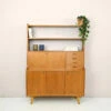 Scandinavian Bookcase With Folding Desk Original Teak Furniture From The 60s.