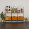 Scandinavian Free Standing Bookcase W. 4 Cabinets And Modular Shelving, 3 Bay Ergo Wall Unit By J. Texmon, Norway, 1960s