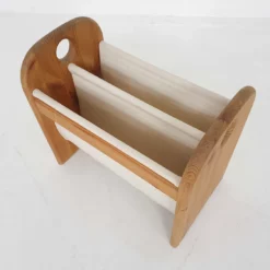 Unknown Scandinavian Modern Pinewood And Linnen Magazine Stand, Denmark 1970s -Storage Furniture Sales 2024 scandinavian modern pinewood and linnen magazine stand denmark 1970 s 0 2