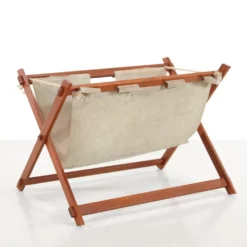 Scandinavian Modern Teak And Leather Newspaper Rack Magazine Holder -Storage Furniture Sales 2024 scandinavian modern teak and leather newspaper rack magazine holder sku51009527 0 1