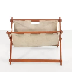 Scandinavian Modern Teak And Leather Newspaper Rack Magazine Holder -Storage Furniture Sales 2024 scandinavian modern teak and leather newspaper rack magazine holder sku51009527 0 2
