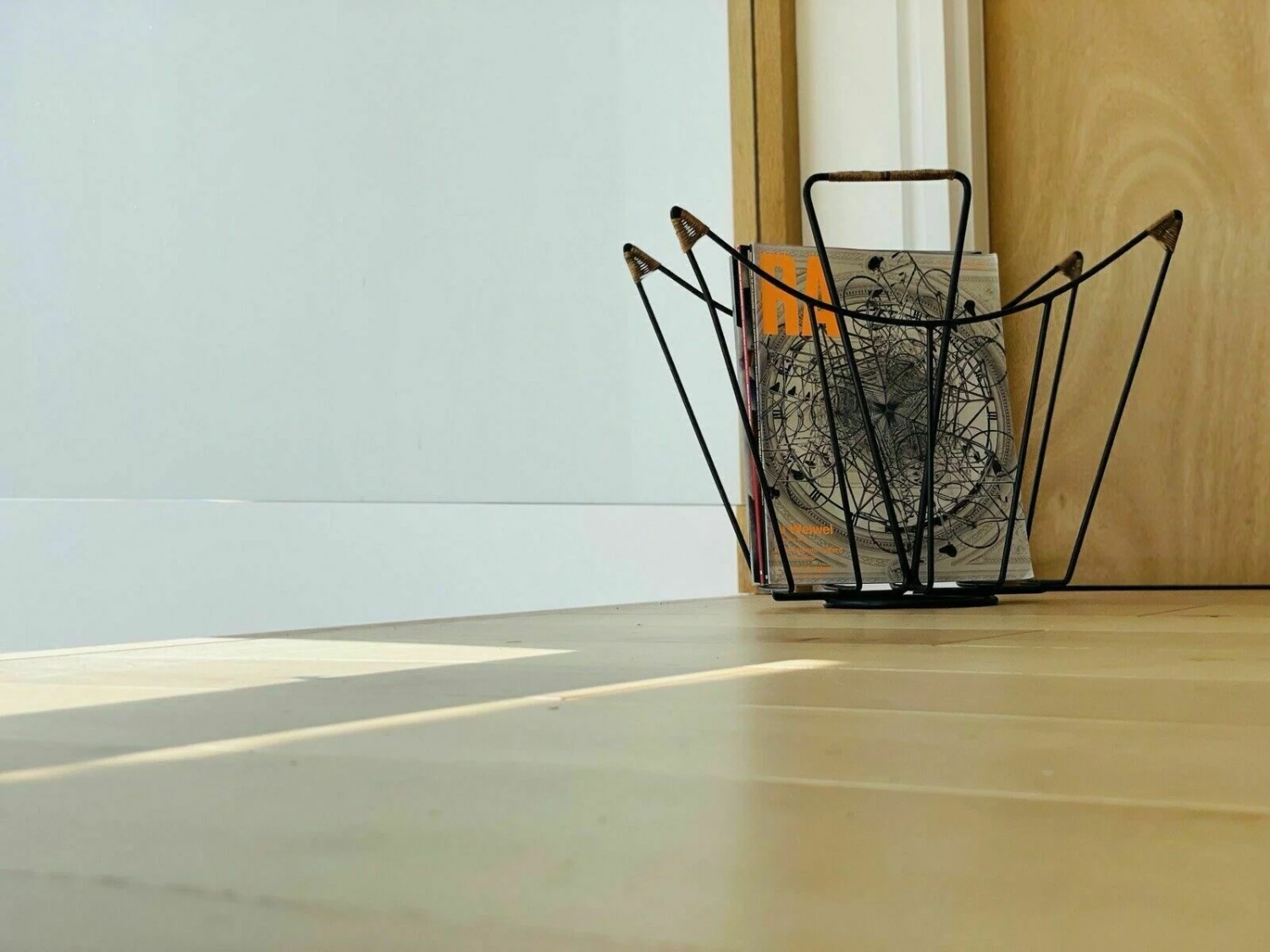 Sculptural Danish Mid Century Magazine Rack In Metal And Rattan, Laurids Lonborg 11 Sculptural Danish Mid Century Magazine Rack In Metal And Rattan, Laurids Lonborg - Image 11