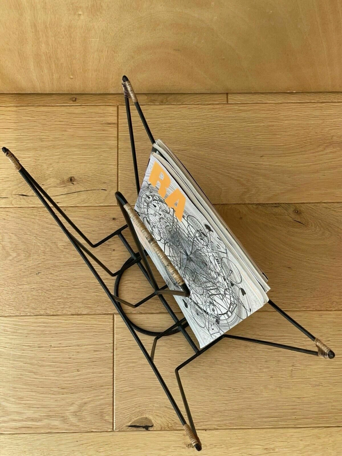 Sculptural Danish Mid Century Magazine Rack In Metal And Rattan, Laurids Lonborg 14 Sculptural Danish Mid Century Magazine Rack In Metal And Rattan, Laurids Lonborg - Image 14