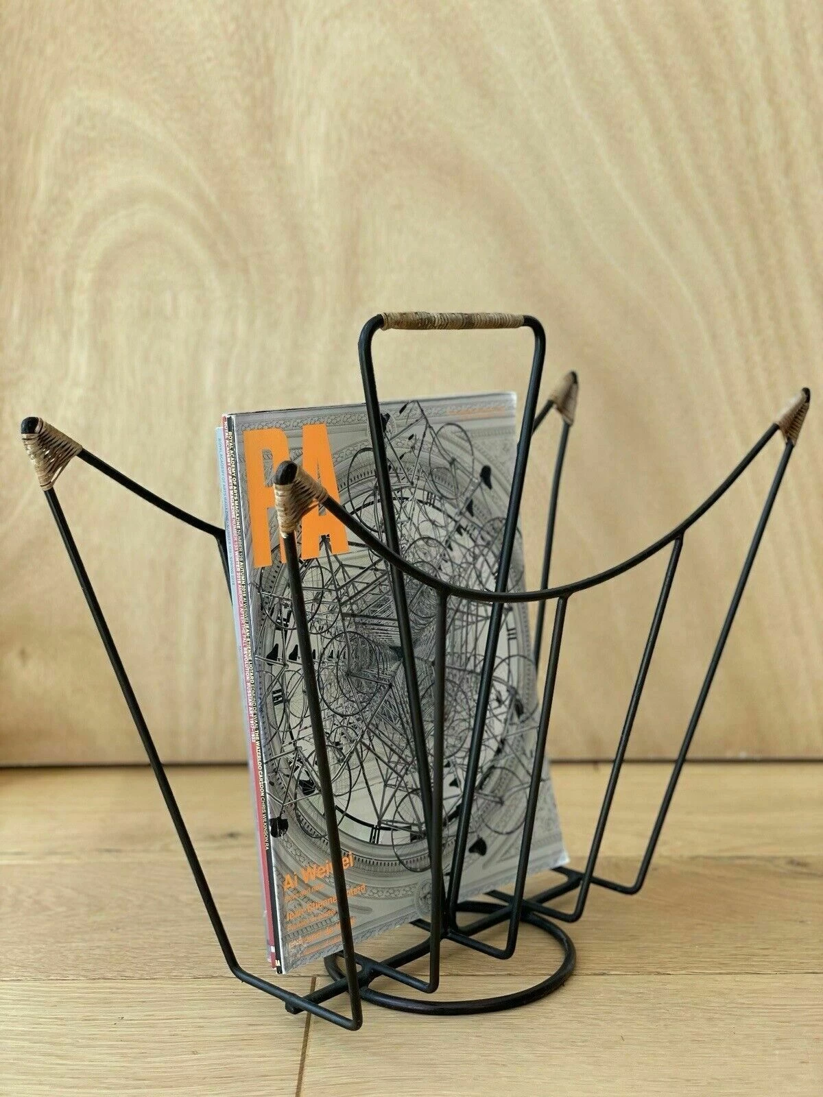 Sculptural Danish Mid Century Magazine Rack In Metal And Rattan, Laurids Lonborg 17 Sculptural Danish Mid Century Magazine Rack In Metal And Rattan, Laurids Lonborg - Image 17
