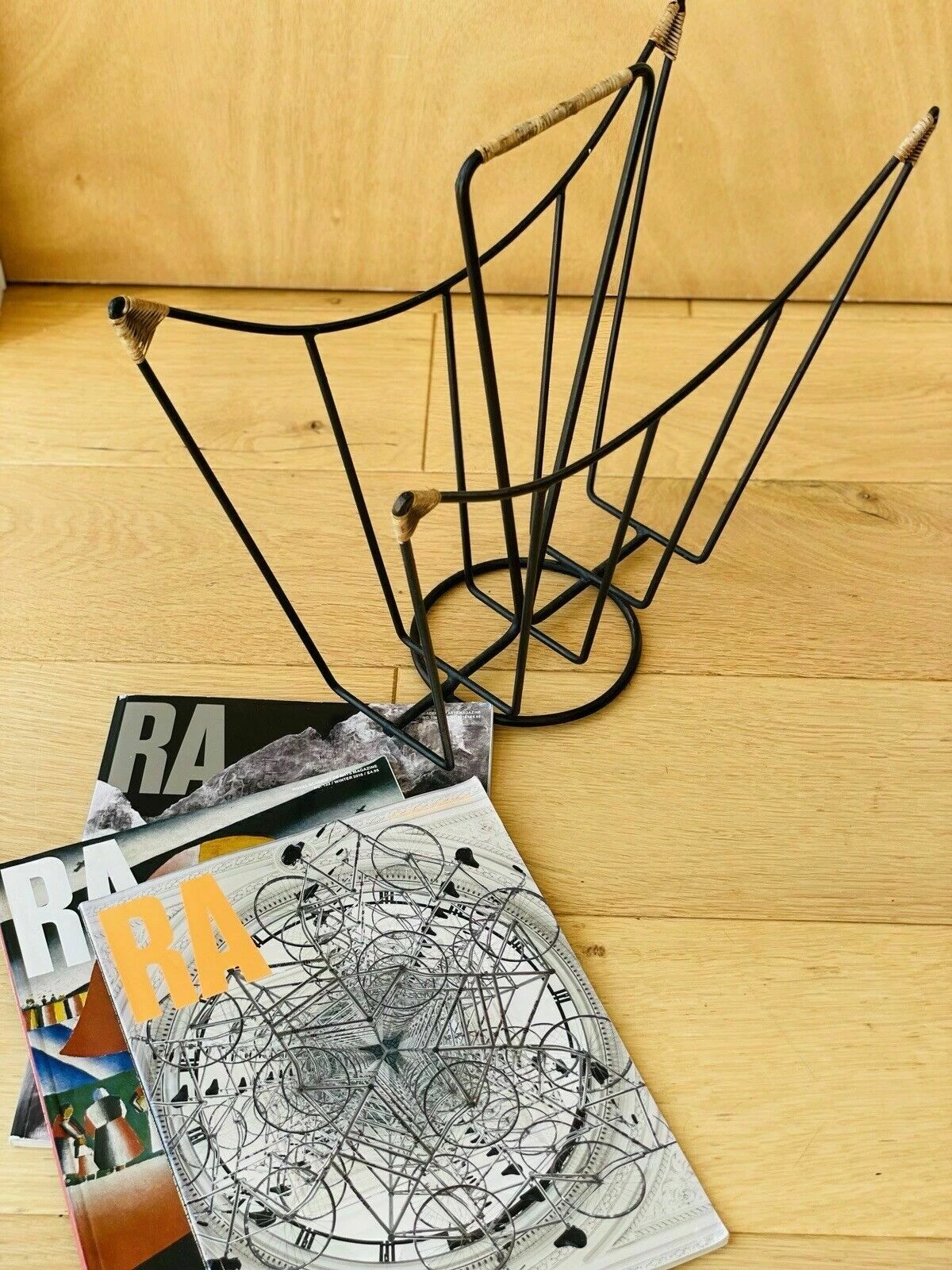 Sculptural Danish Mid Century Magazine Rack In Metal And Rattan, Laurids Lonborg 19 Sculptural Danish Mid Century Magazine Rack In Metal And Rattan, Laurids Lonborg - Image 19