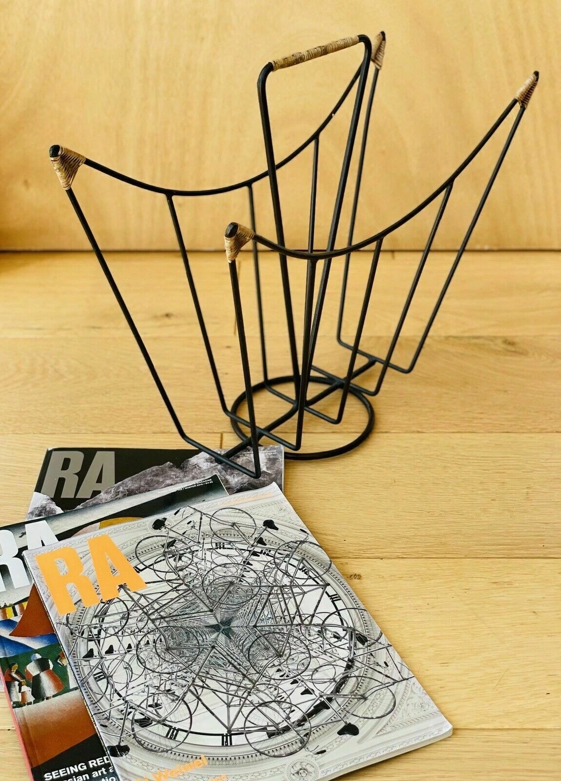 Sculptural Danish Mid Century Magazine Rack In Metal And Rattan, Laurids Lonborg 20 Sculptural Danish Mid Century Magazine Rack In Metal And Rattan, Laurids Lonborg - Image 20